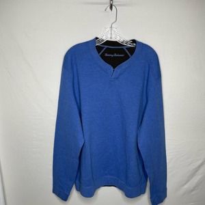 Tommy Bahama 100% Cotton Mens Blue Sweater Size XL